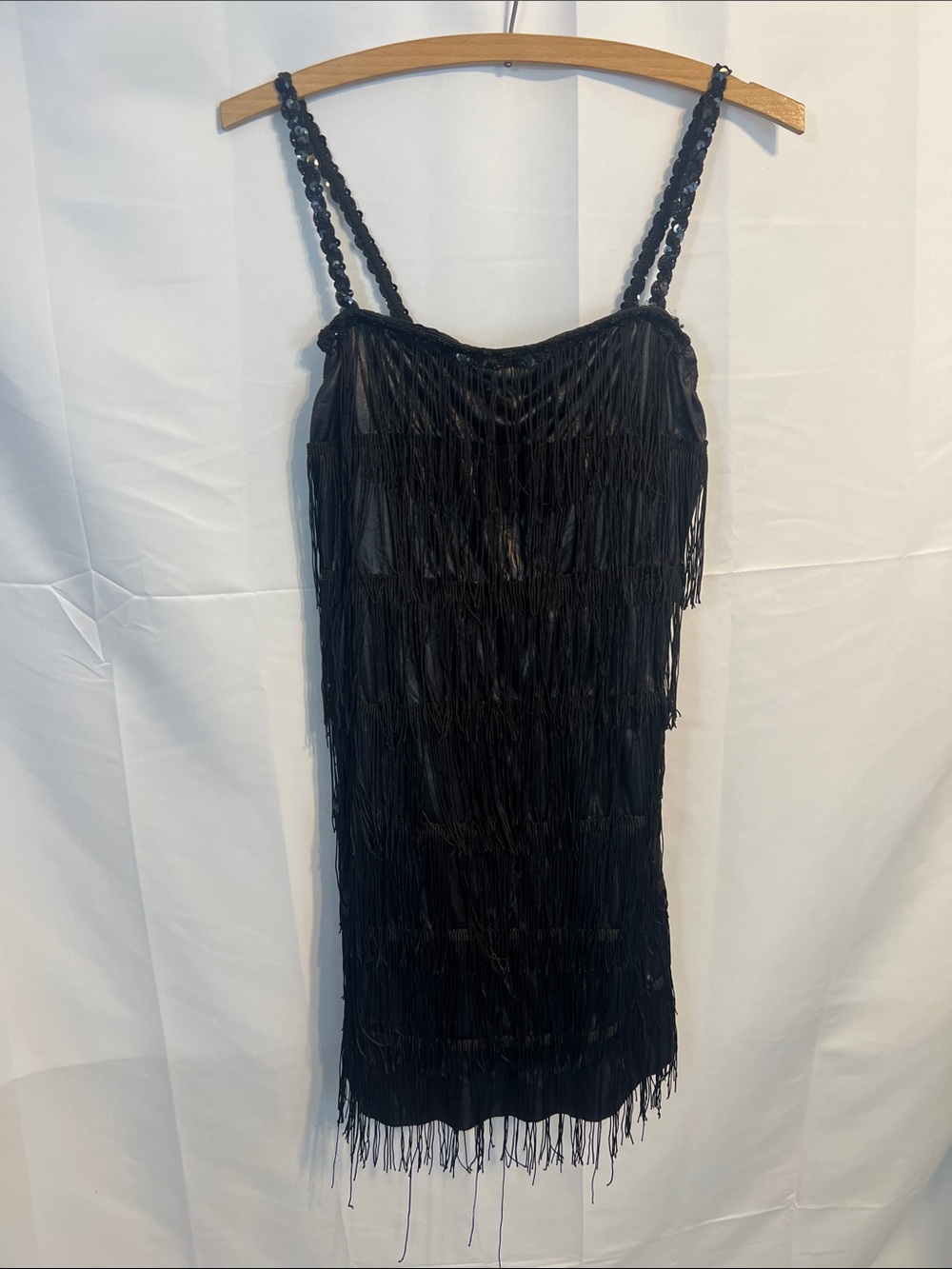 Black Fringe Slip flapper girl Dress